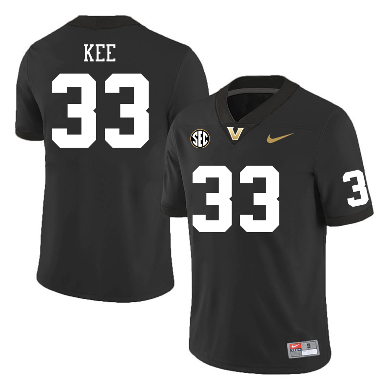 Vanderbilt Commodores #33 Derek Kee College Football Jerseys Sale Stitched-Black